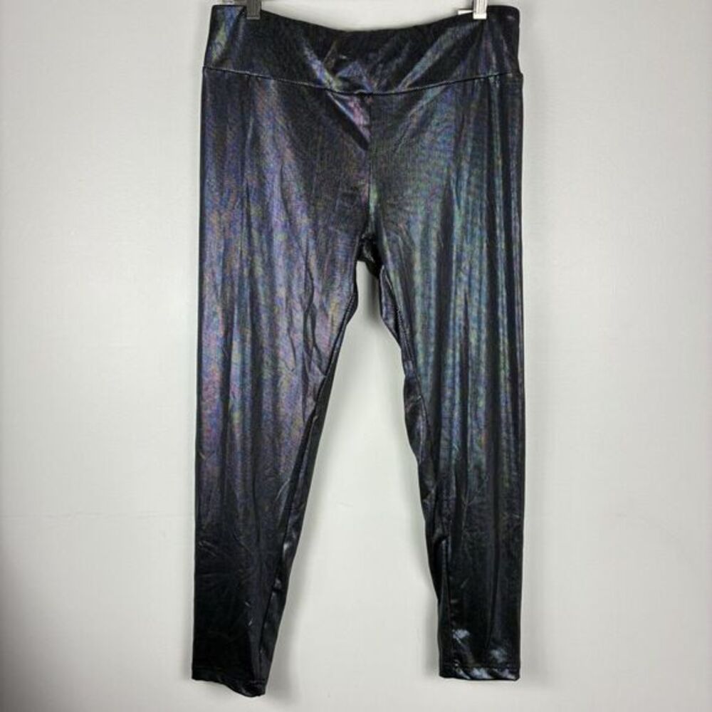 Women’s Iridescent Holographic‎ Leggings Womens Juniors Sz XL Performance Dance